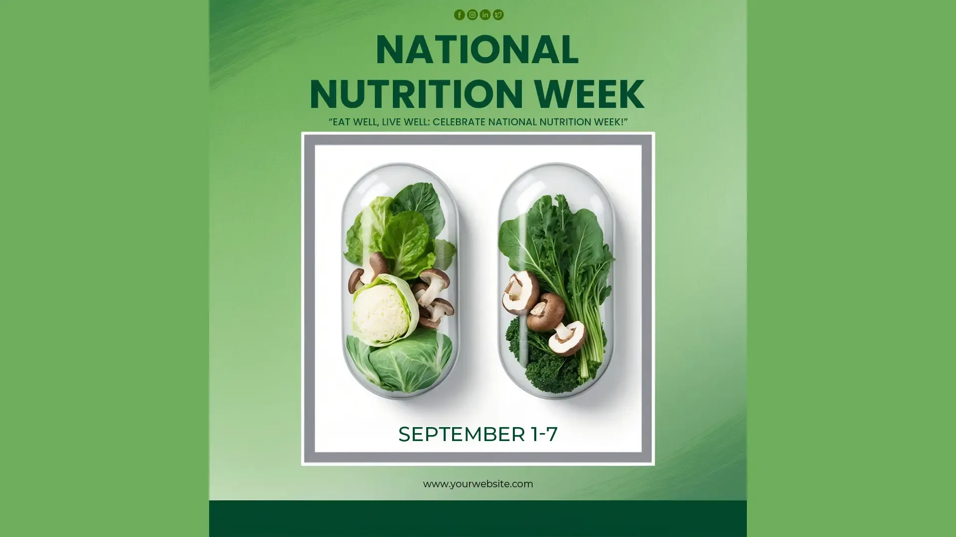 Leafy Fresh Instagram Post Template for Nutrition Week image